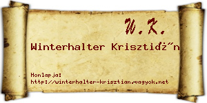 Winterhalter Krisztián névjegykártya